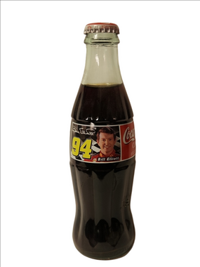 Vintage Coca-Cola Racing Bottle with Bill Elliott Yellow 94 Collectable